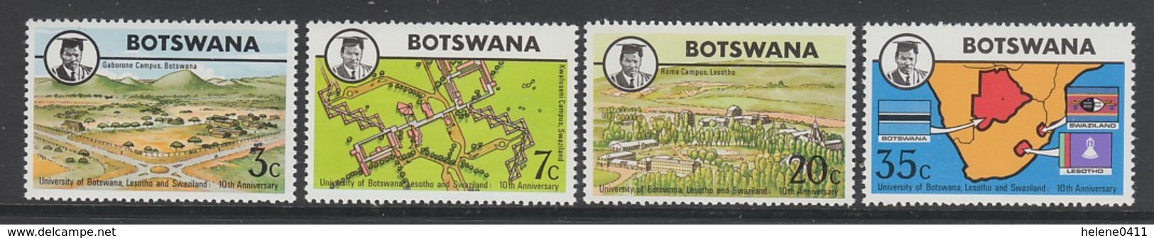 SERIE NEUVE DU BOTSWANA - 10E ANNIVERSAIRE DE L'UNIVERSITE DE BOSTWANAA N° Y&T 258 A 261 - Non Classés