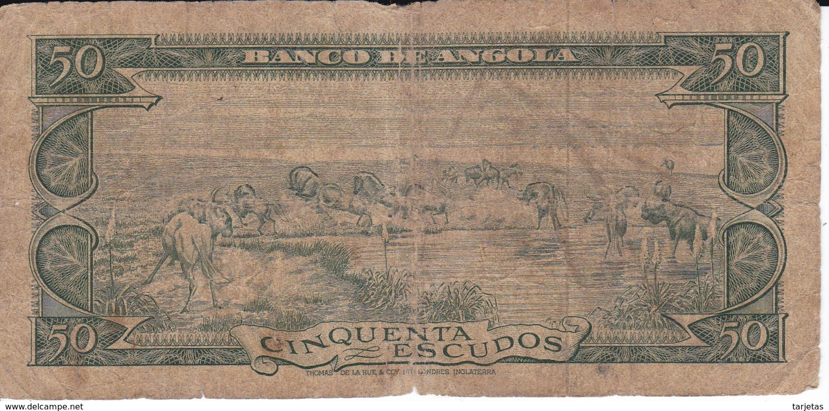 BILLETE DE ANGOLA DE 50 ESCUDOS DEL AÑO 1956 (BANKNOTE) - Angola