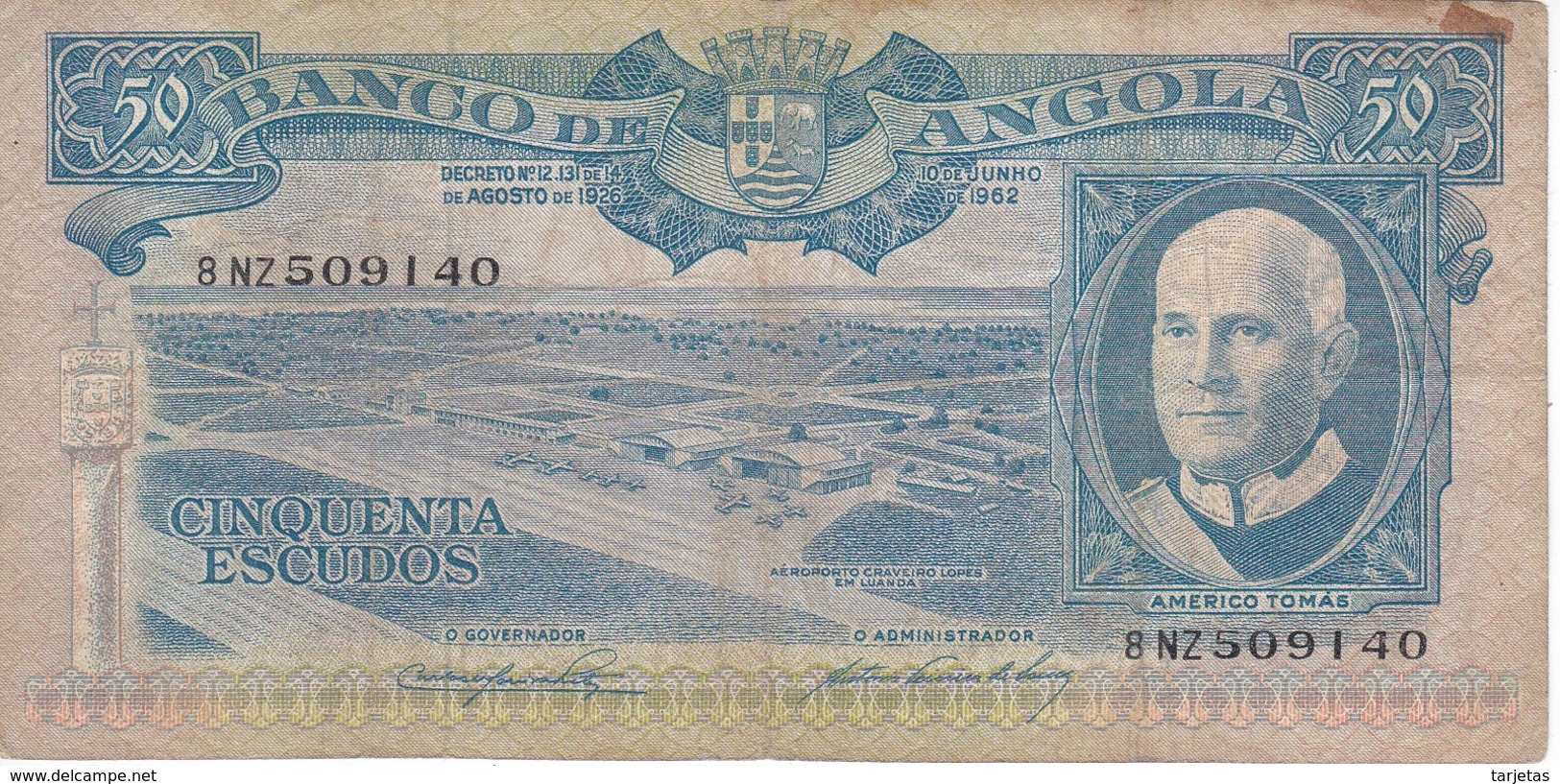 BILLETE DE ANGOLA DE 50 ESCUDOS DEL AÑO 1962 (BANKNOTE) - Angola