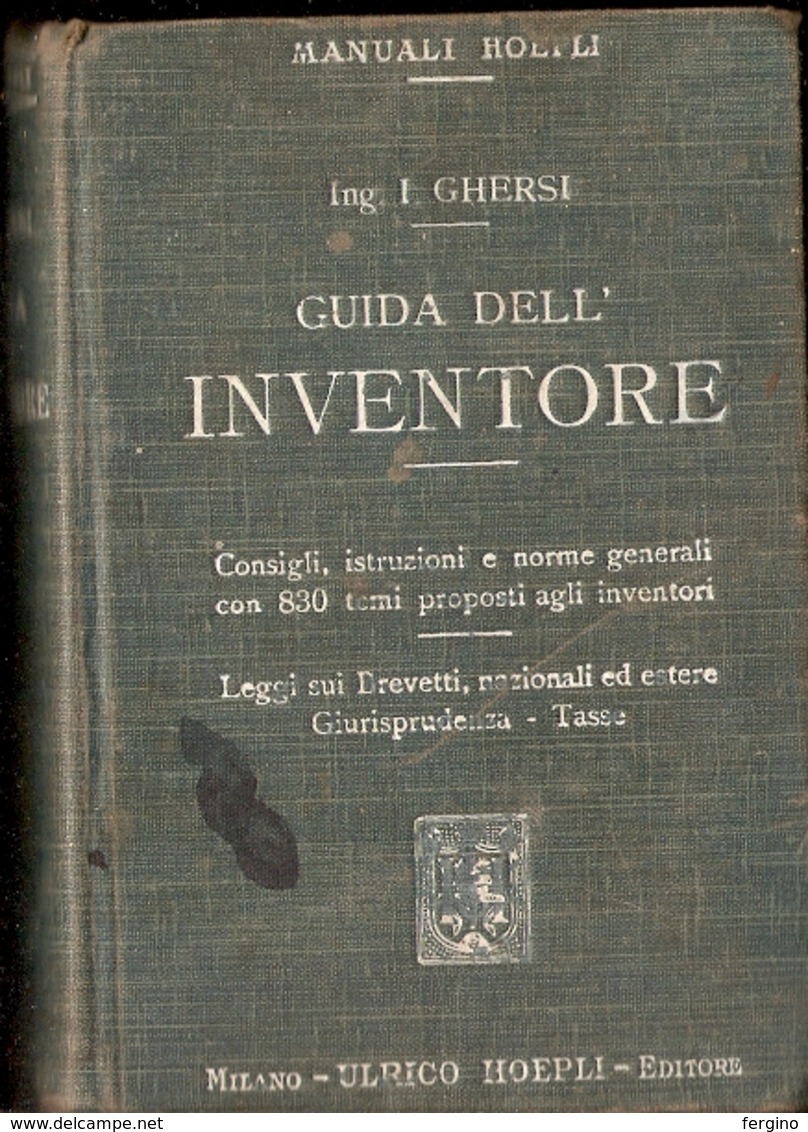 MANUALE HOEPLI - I. GHERSI - GUIDA DELL'INVENTORRE - Arte, Architettura