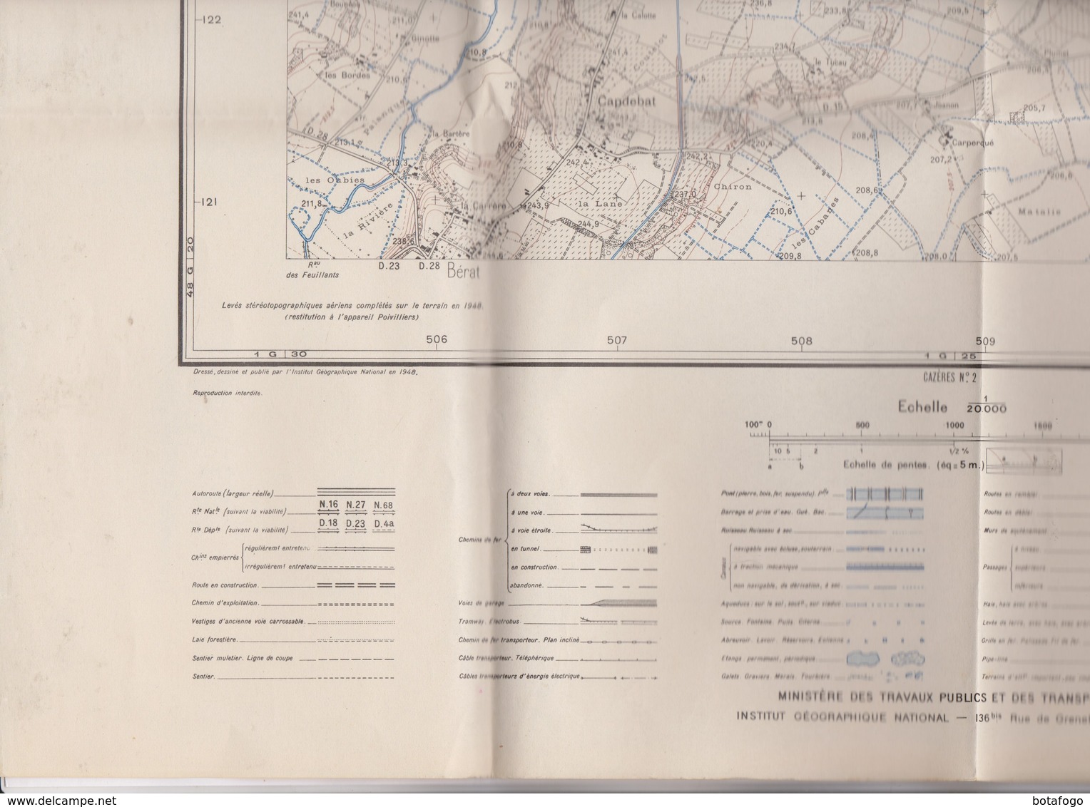 CARTE TOPOGRAPHIQUE MURET No 6 ET ENVIRONS, LHERM, LABASTIDETTE,ST CLAR ET POUCHARRAMET - Cartes Topographiques