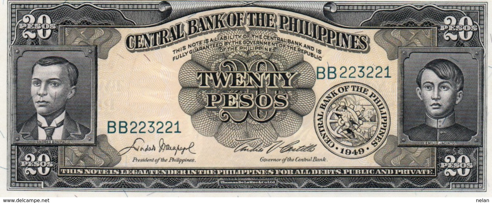 FILIPPINE 20 PESOS  1949 P-137 UNC - Filippine