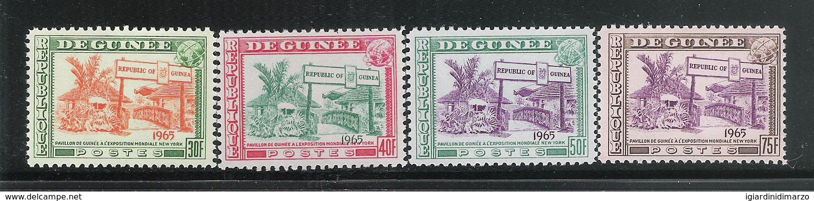 REPUBLIQUE DE GUINEE - 1965 - 4 VALORI NUOVI STL PER L' ESPOSIZIONE INTERNAZIONALE DI NEW YORK - IN BUONE CONDIZIONI. - Altri & Non Classificati