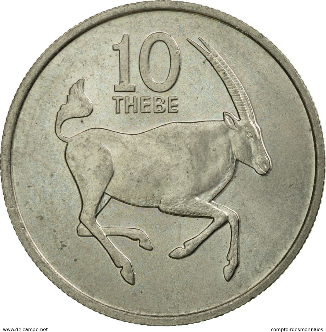 Monnaie, Botswana, 10 Thebe, 1977, British Royal Mint, SUP, Copper-nickel, KM:5 - Botswana