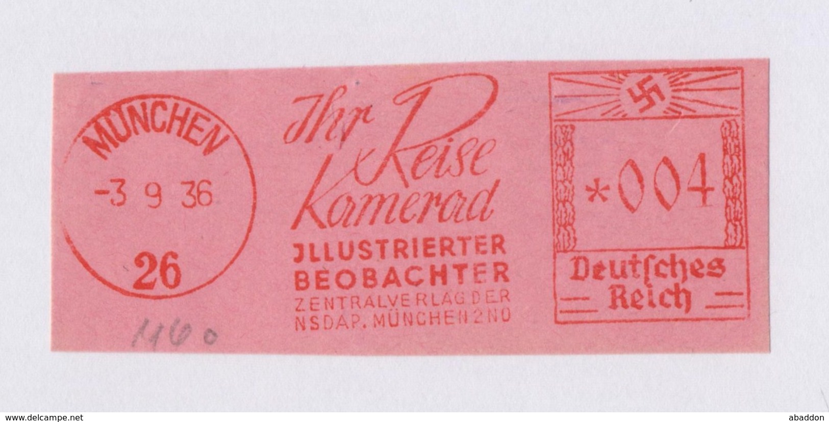 DR AFS - MÜNCHEN, Illustrierter Beobachter 1936 - Maschinenstempel (EMA)