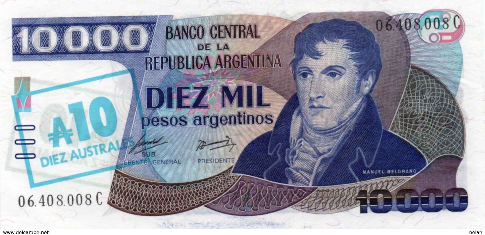 ARGENTINA 10 AUSTRALES 1985 P-322 UNC - Argentinien