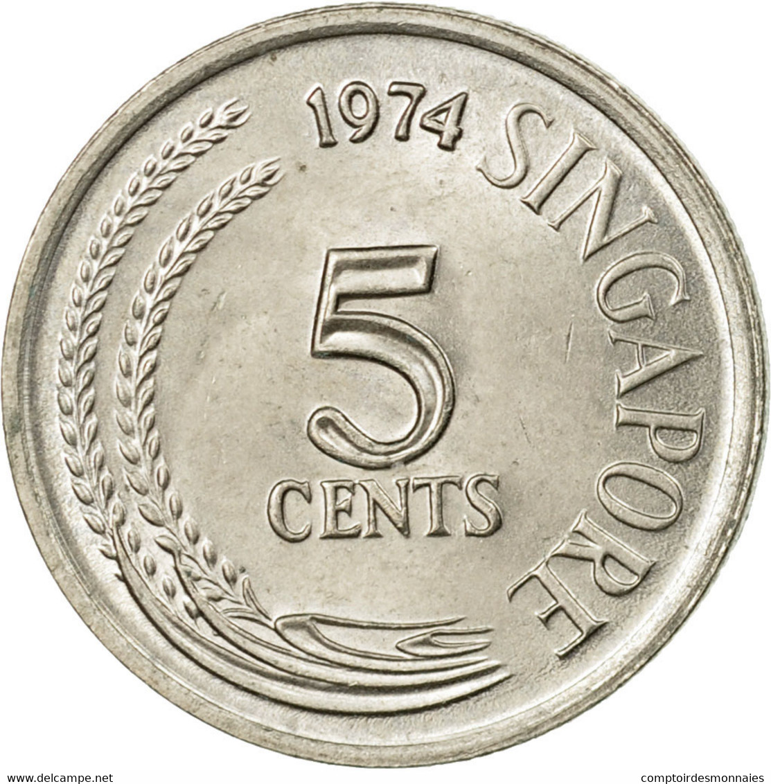 Monnaie, Singapour, 5 Cents, 1974, Singapore Mint, TTB, Copper-nickel, KM:2 - Singapour