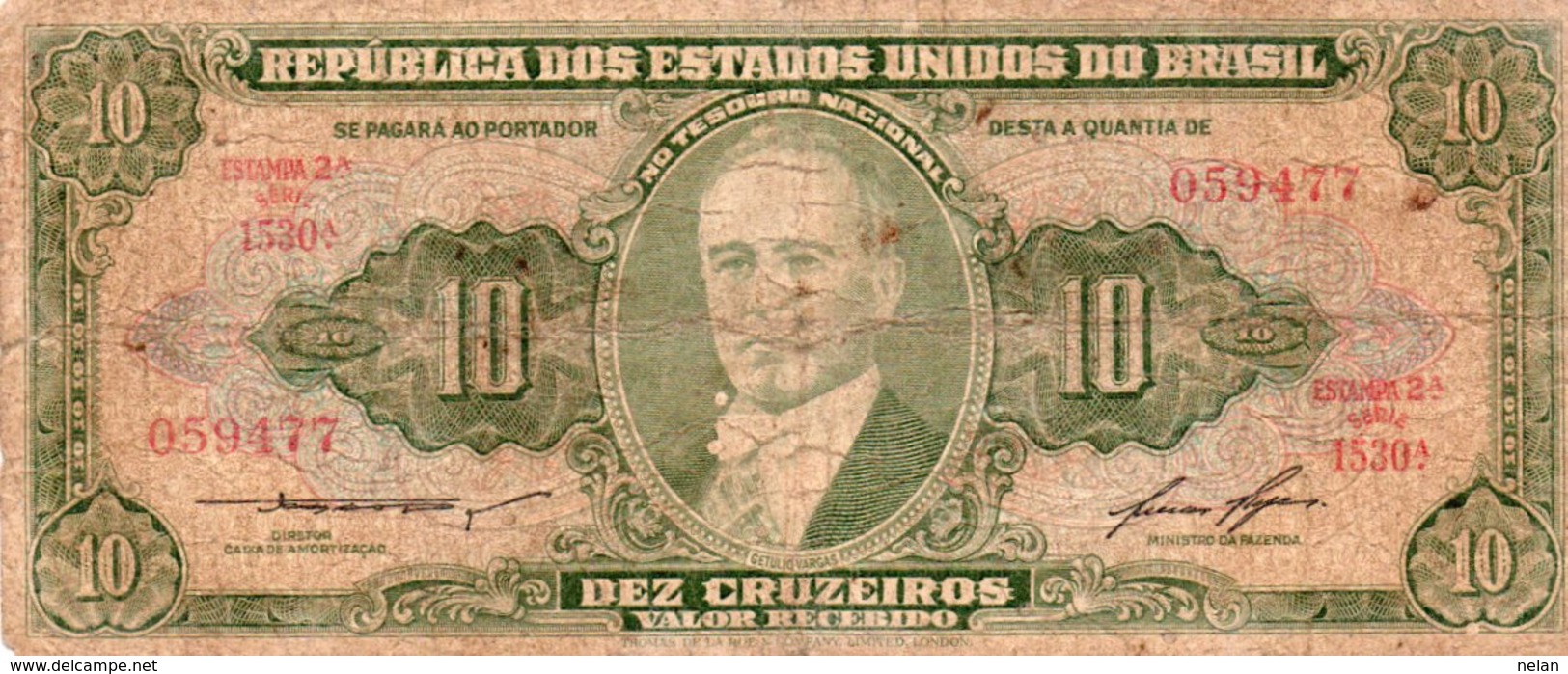 BRASILE 10 CRUZEIROS 1953 P-159d - Brasile