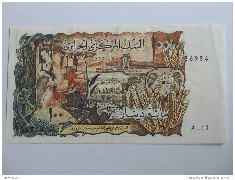 100 Dinars 1970 - Banque Centrale D'Algérie. **** EN ACHAT IMMEDIAT **** - Algérie