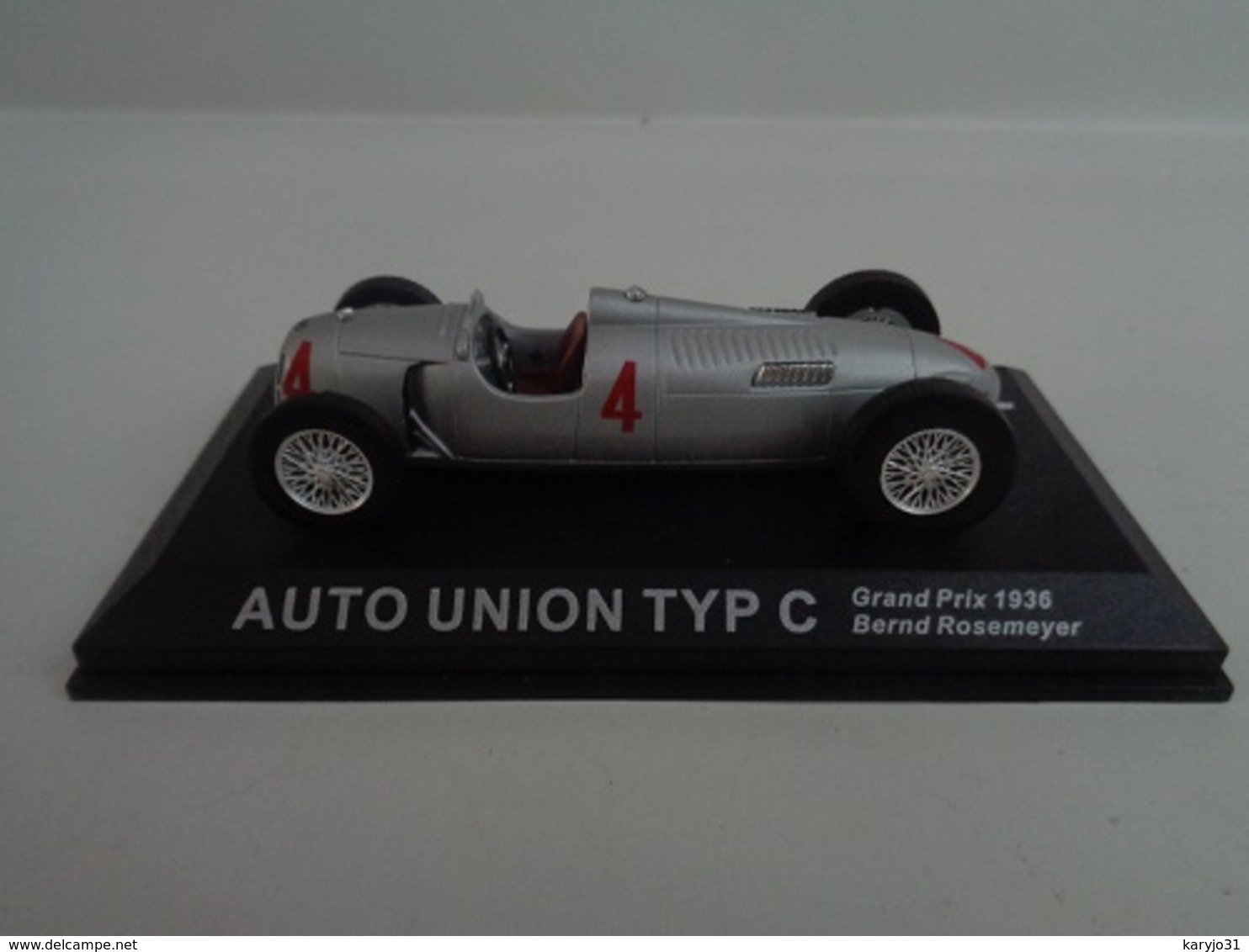 AUTO UNION TYPE C- Vainqueur Grand Prix D'Allemagne 1936- # 4  B.Rosemeyer - 1/43 -100 Ans De Course Automobile-Altaya - Other & Unclassified