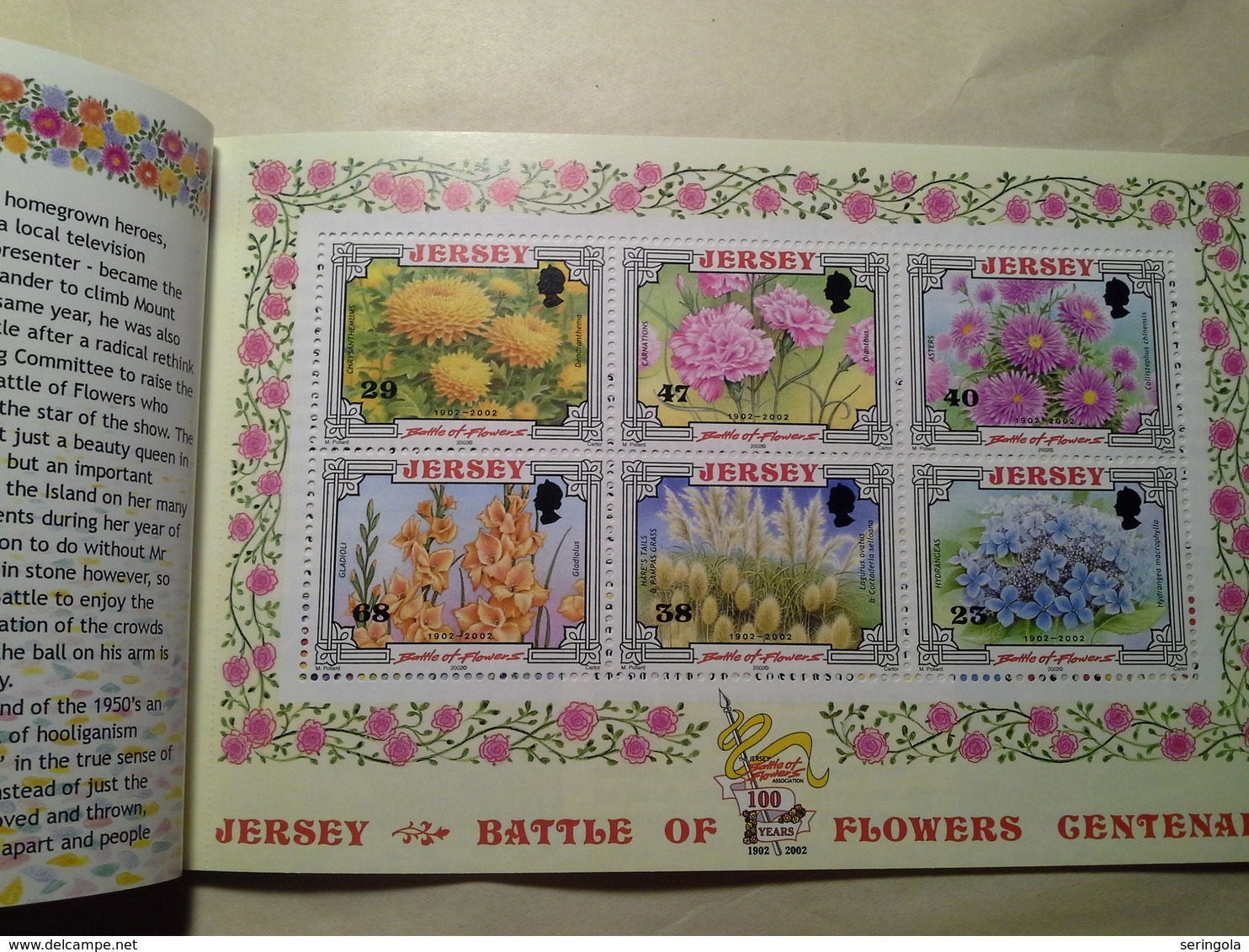 JERSEY BATTLE OF FLOWERS  Commorative Stamp Booklet 2002 - Verzamelingen (in Albums)
