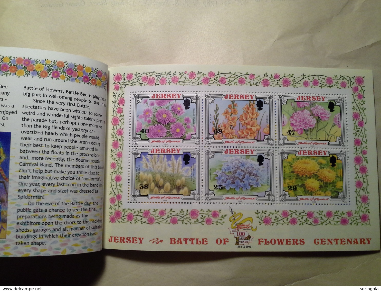 JERSEY BATTLE OF FLOWERS  Commorative Stamp Booklet 2002 - Verzamelingen (in Albums)