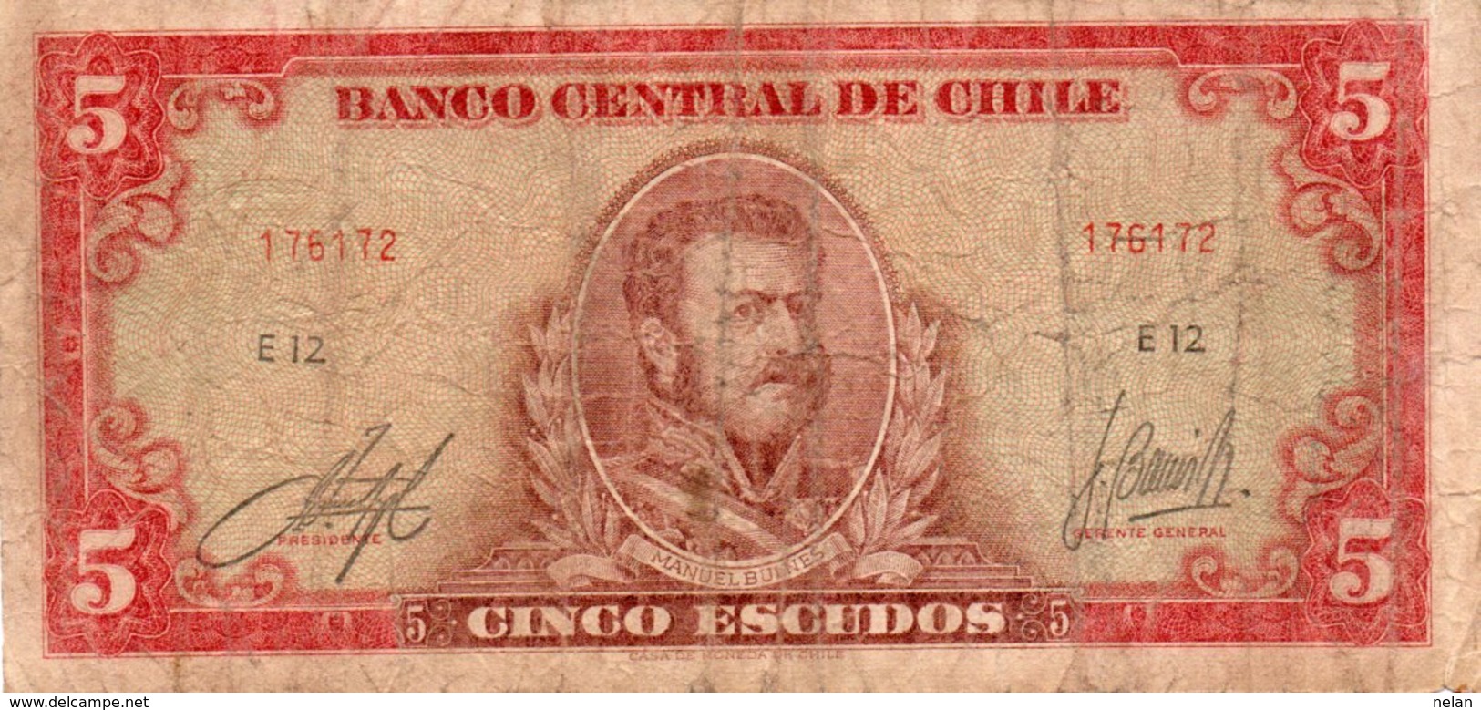 CILE 5 ESCUDOS 1964  P-138 - Cile