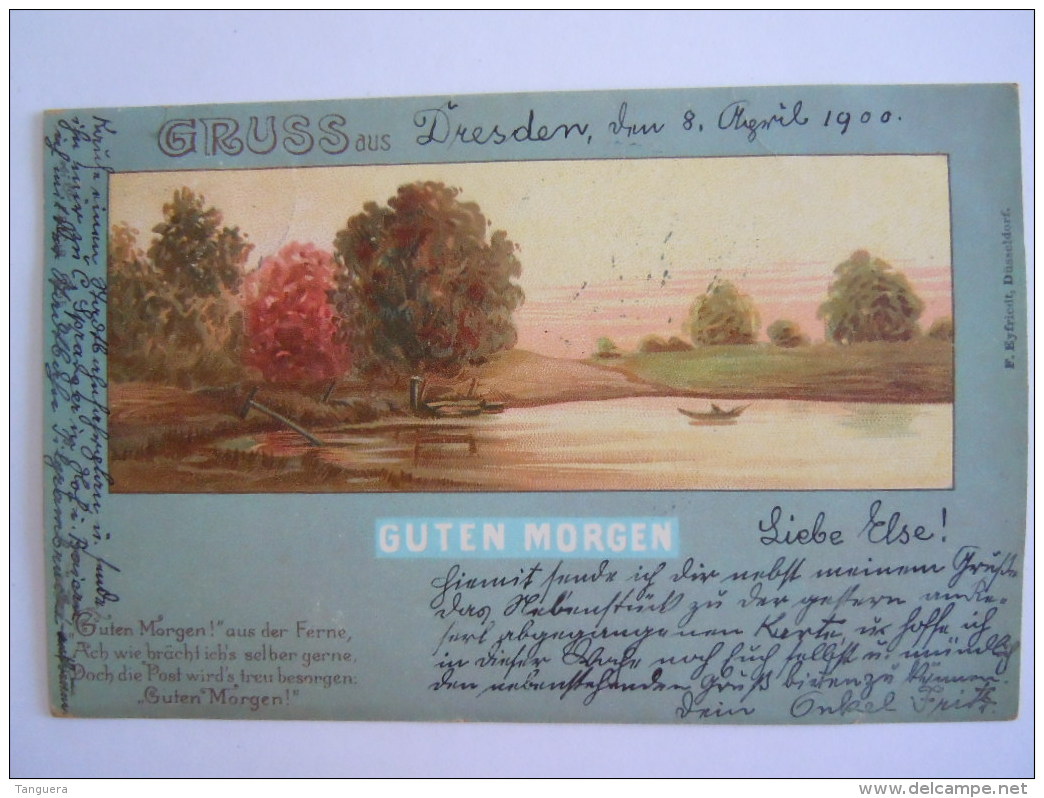 Gruss Aus Dresden 1900 -&gt; Wien Guten Morgen Edit F. Eyfreidt Düsseldorf - Souvenir De...