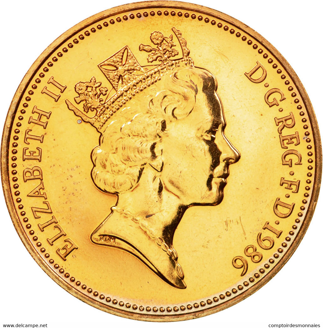 Monnaie, Grande-Bretagne, Elizabeth II, 2 Pence, 1986, FDC, Bronze, KM:936 - 2 Pence & 2 New Pence