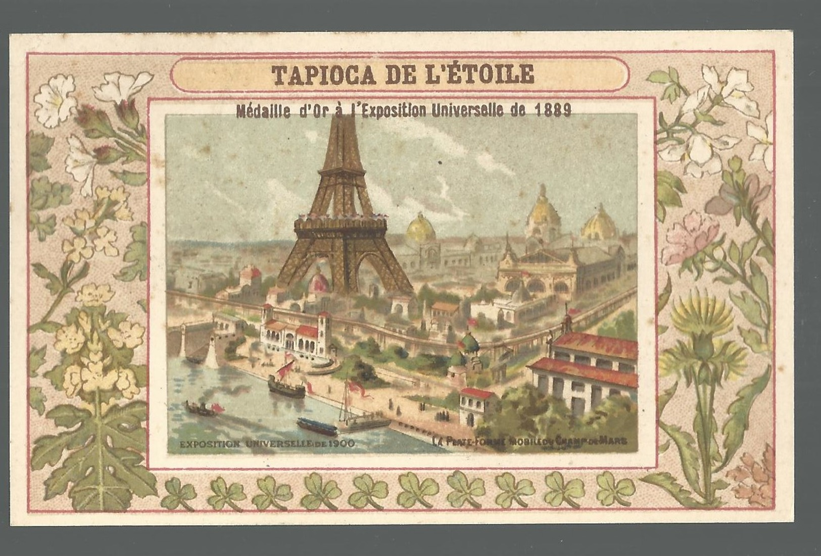 CHROMO ANCIENNE  - TAPIOCA DE L'ETOILE - EXPOSITION UNIVERSELLE 1889 - 2  - TBE - Otros & Sin Clasificación