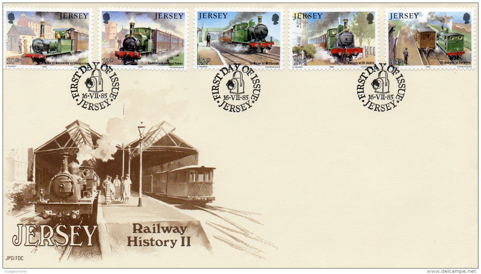 JERSEY 1985 Railway History FDC - Jersey