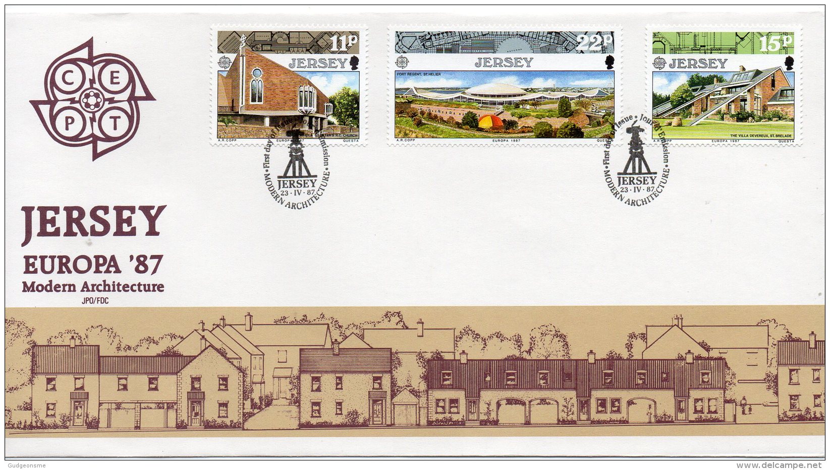 JERSEY 1987 Europa Architecture FDC - Jersey