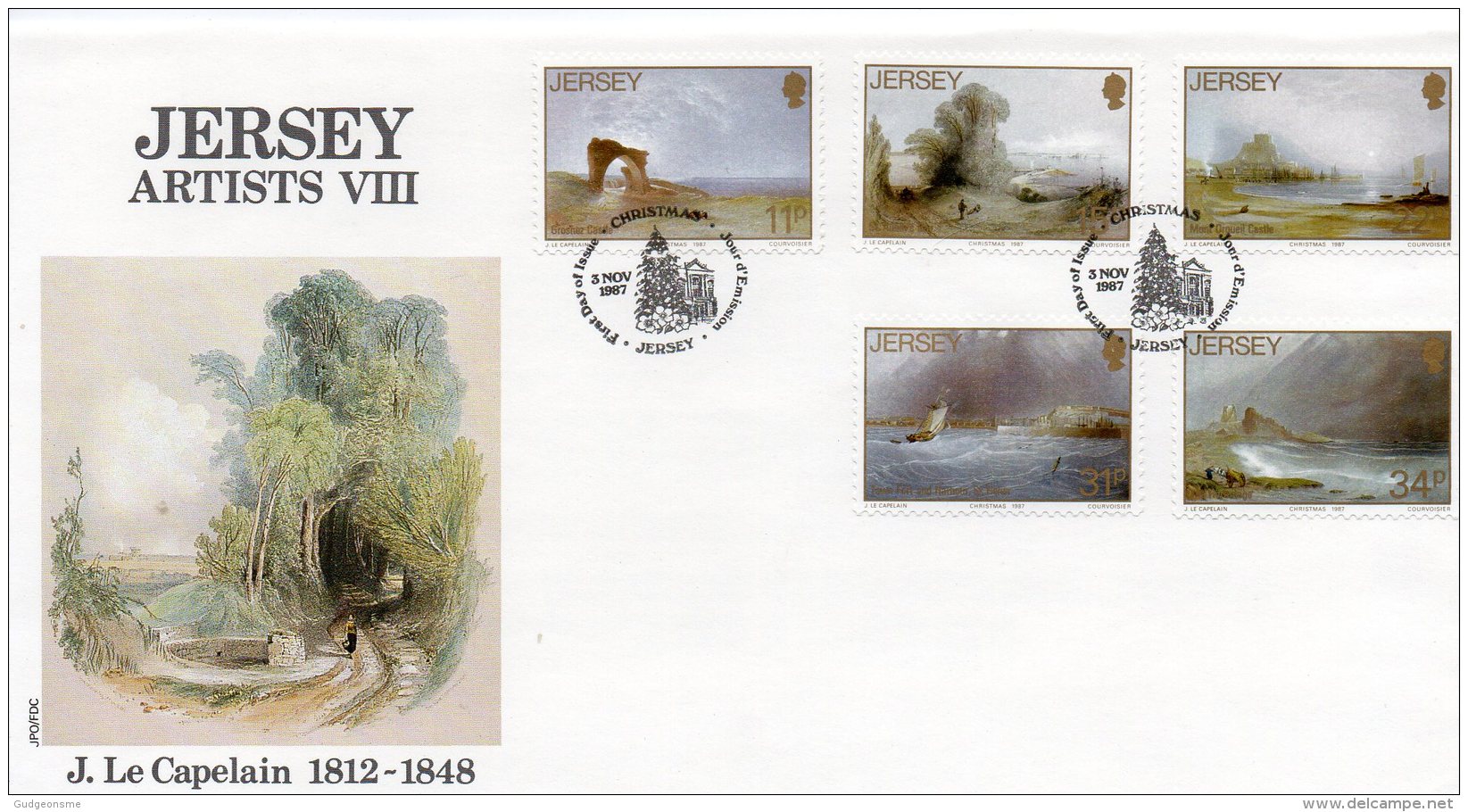 JERSEY 1987 Christmas FDC - Jersey