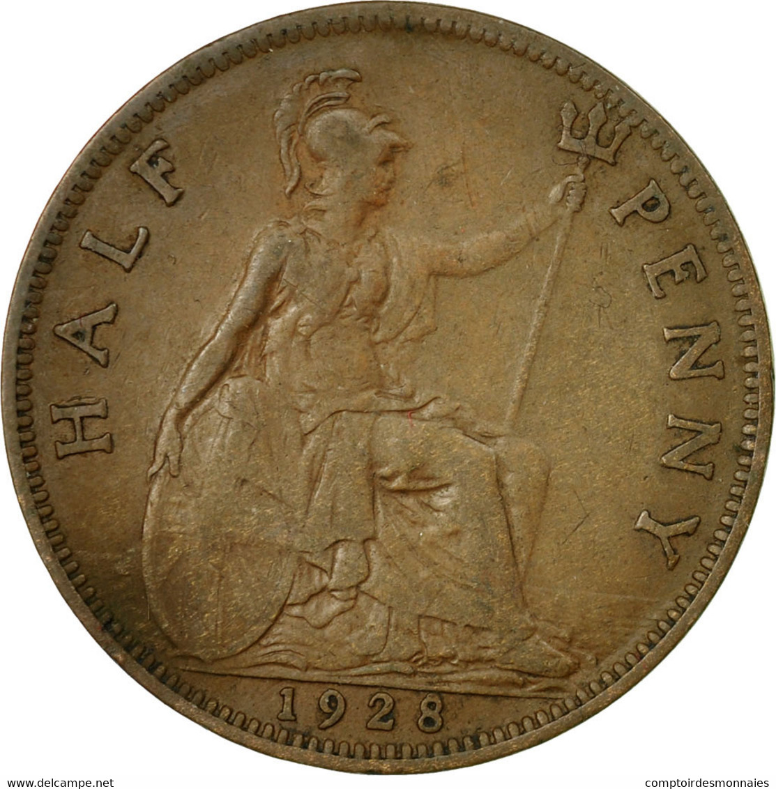 Monnaie, Grande-Bretagne, George V, 1/2 Penny, 1928, TTB, Bronze, KM:837 - C. 1/2 Penny