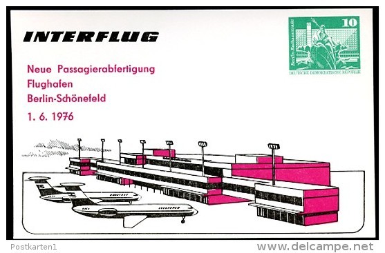 DDR PP16 D2/003 Privat-Postkarte FLUGHAFEN BERLIN-SCHÖNEFELD 1976  NGK 4,00 € - Cartoline Private - Nuovi