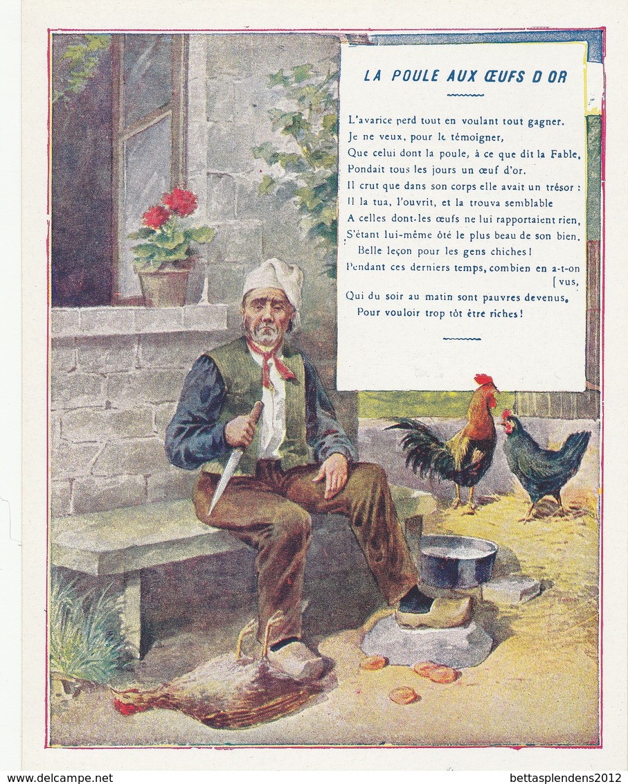 LA POULE AUX OEUFS D'OR - Témoignage De Satisfaction Décerné à L'élève...l'instruction Est Un Trésor Le Travail La Clef - Zonder Classificatie