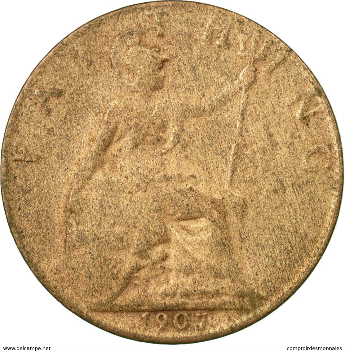 Monnaie, Grande-Bretagne, Edward VII, Farthing, 1907, TB+, Bronze, KM:792 - B. 1 Farthing