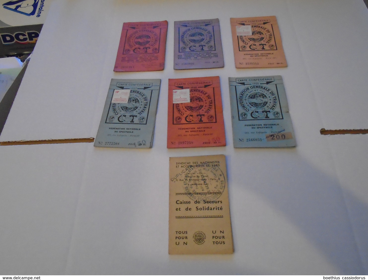 15 CARTES CGT ANCIENNES (BATIMENT / SPECTACLE) DE 1935 à 1960 : Voir Détail Dans Le Descriptif. - Non Classificati