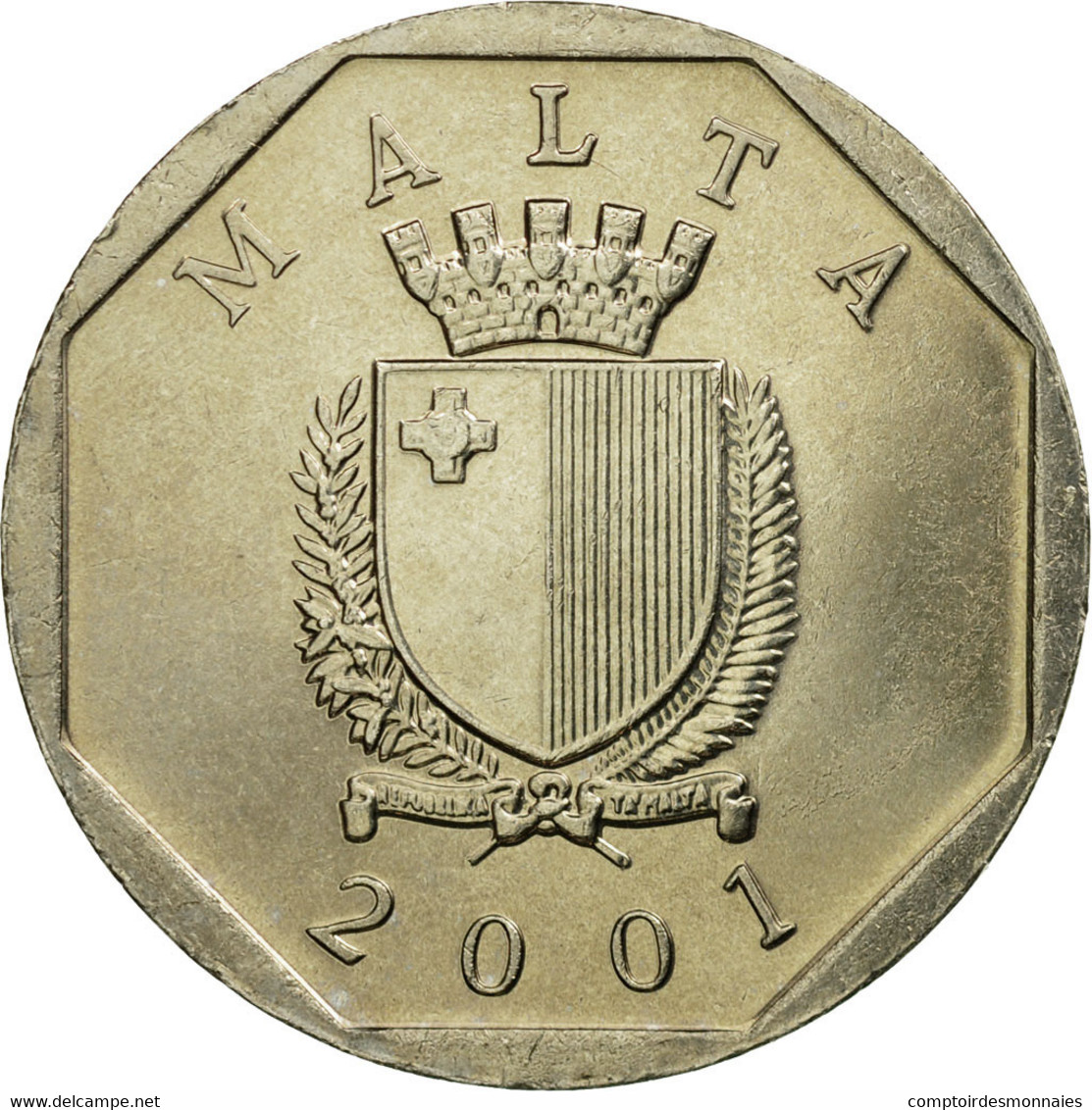 Monnaie, Malte, 50 Cents, 2001, SUP, Copper-nickel, KM:98 - Malte