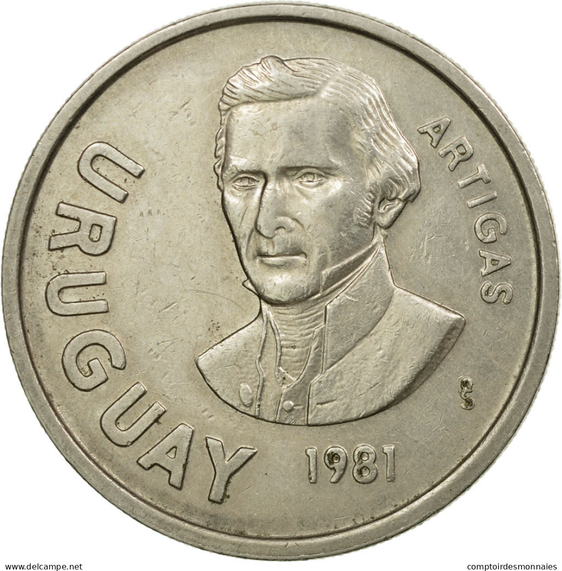 Monnaie, Uruguay, 10 Nuevos Pesos, 1981, Santiago, TTB, Copper-nickel, KM:79 - Uruguay