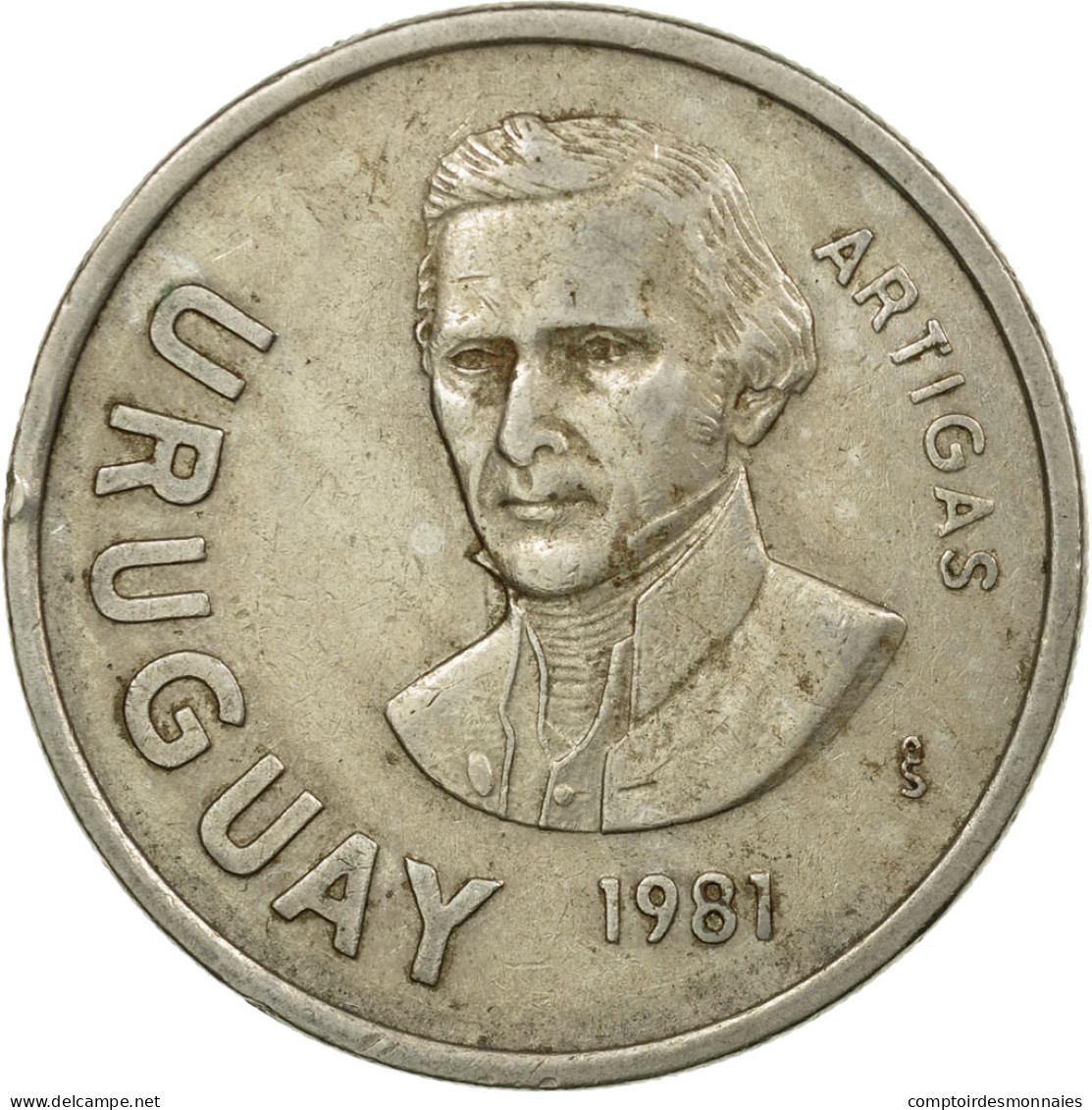 Monnaie, Uruguay, 10 Nuevos Pesos, 1981, Santiago, TTB, Copper-nickel, KM:79 - Uruguay