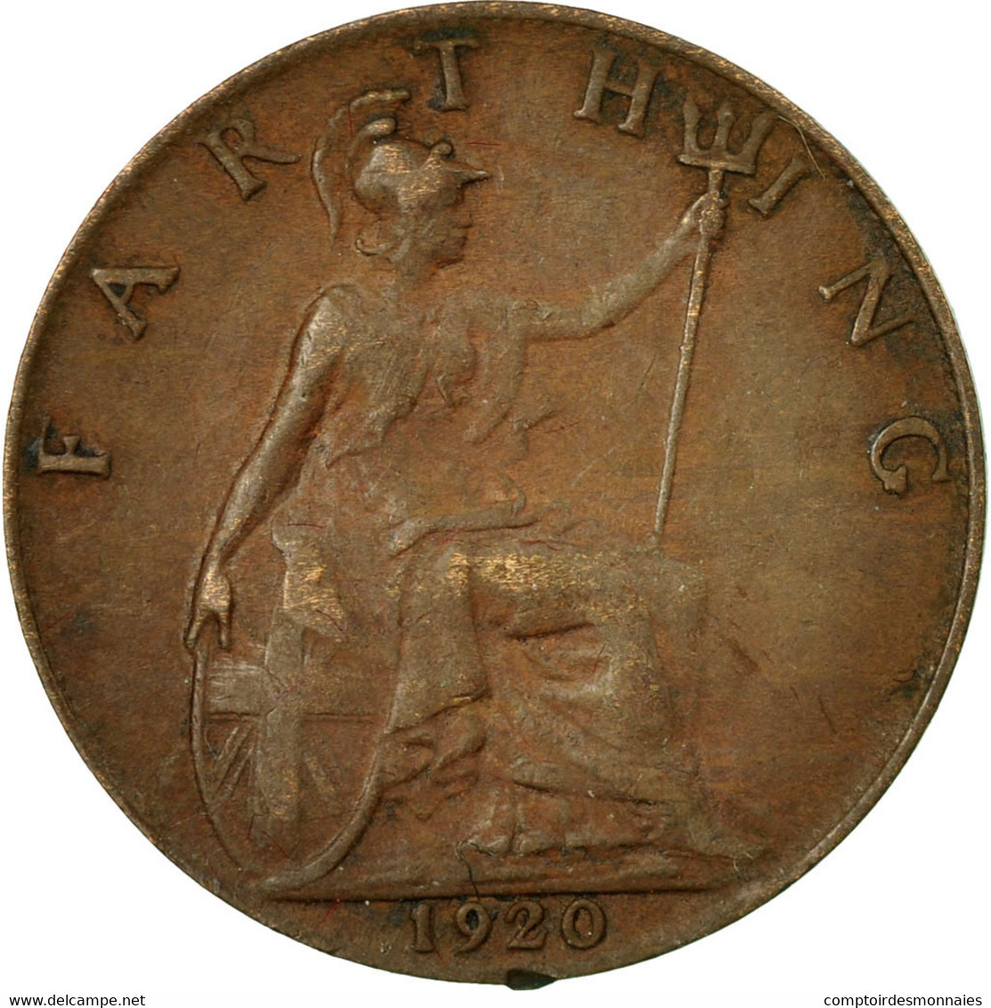 Monnaie, Grande-Bretagne, George V, Farthing, 1920, TTB, Bronze, KM:825 - B. 1 Farthing