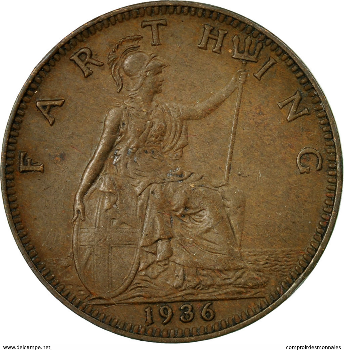 Monnaie, Grande-Bretagne, George V, Farthing, 1936, TTB, Bronze, KM:825 - B. 1 Farthing