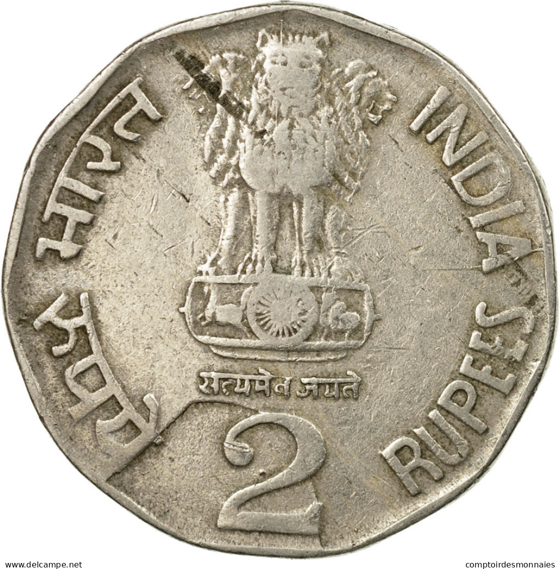 Monnaie, INDIA-REPUBLIC, 2 Rupees, 1997, TB+, Copper-nickel, KM:121.3 - Inde