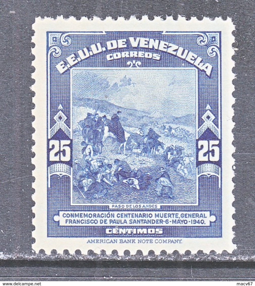 Venezuela  366    **   CROSSING THE  ANDIES    1940  Issue - Venezuela