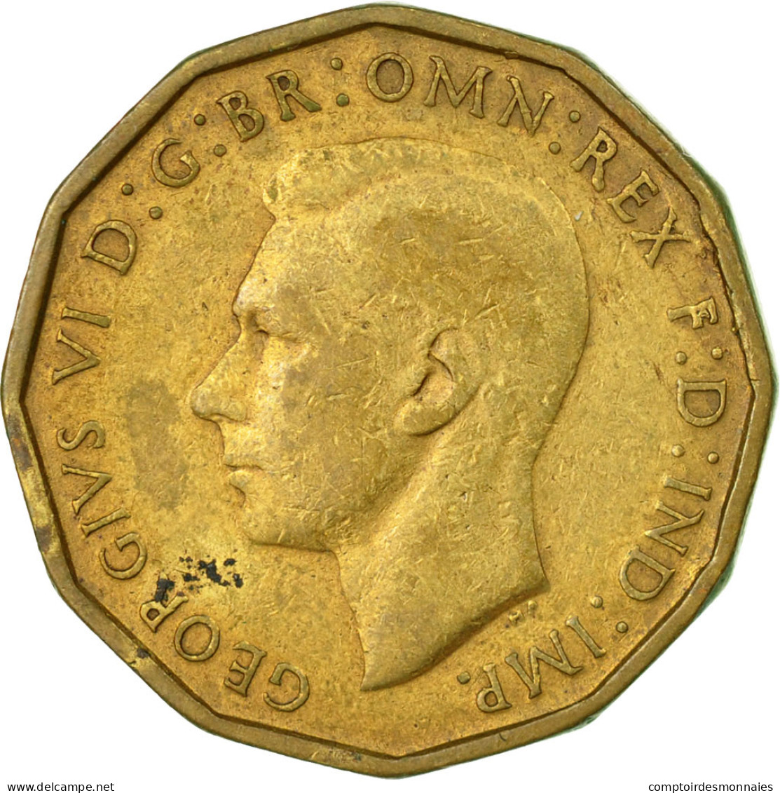 Monnaie, Grande-Bretagne, George VI, 3 Pence, 1939, TTB, Nickel-brass, KM:849 - F. 3 Pence