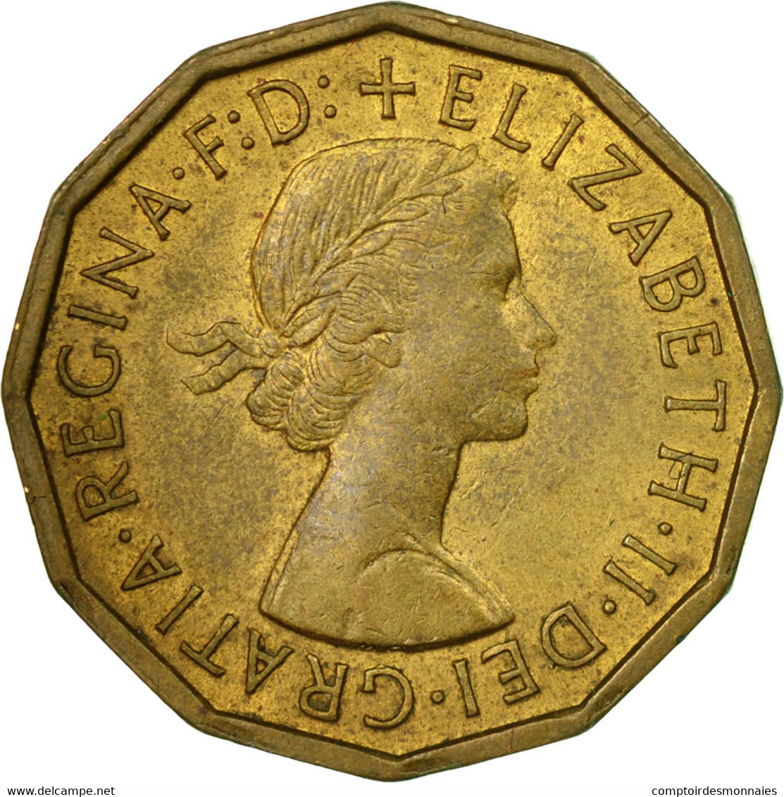 Monnaie, Grande-Bretagne, Elizabeth II, 3 Pence, 1962, TB+, Nickel-brass, KM:900 - F. 3 Pence