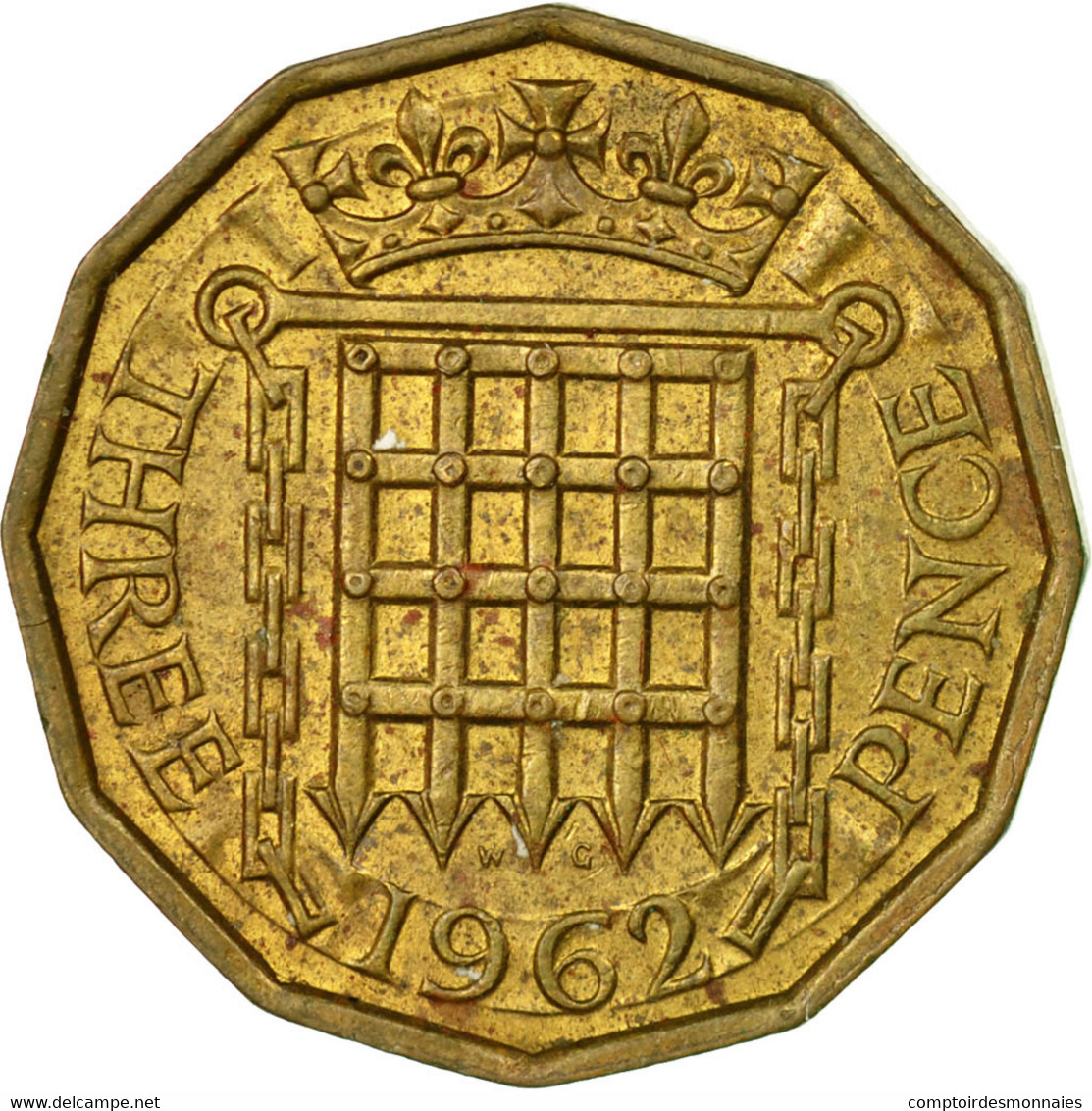 Monnaie, Grande-Bretagne, Elizabeth II, 3 Pence, 1962, TB+, Nickel-brass, KM:900 - F. 3 Pence