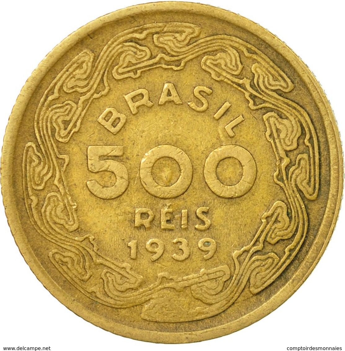 Monnaie, Brésil, 500 Reis, 1939, TTB, Aluminum-Bronze, KM:549 - Brésil