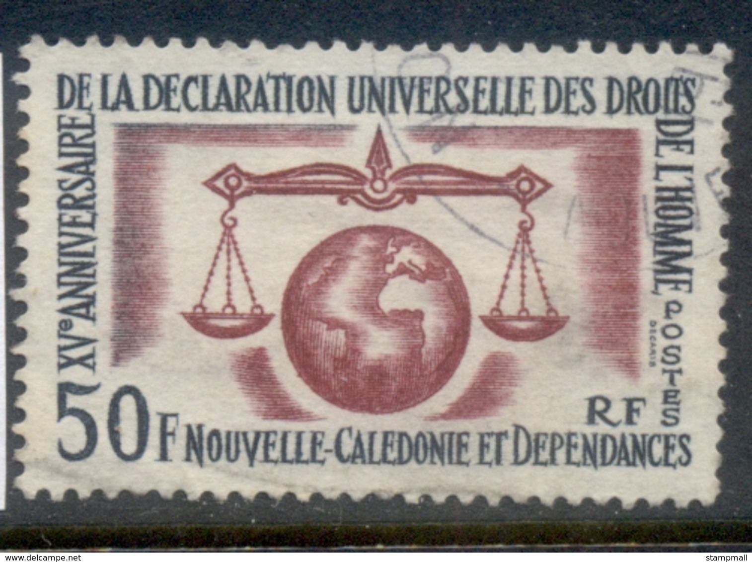 New Caledonia 1963 HR Declaration Of Human Rights FU - Gebraucht