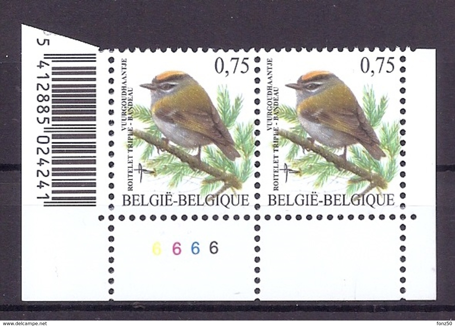 BELGIE * Buzin * Nr 3391 Barcode + Pl6 * Postfris Xx * FLUOR  PAPIER - 1985-.. Oiseaux (Buzin)