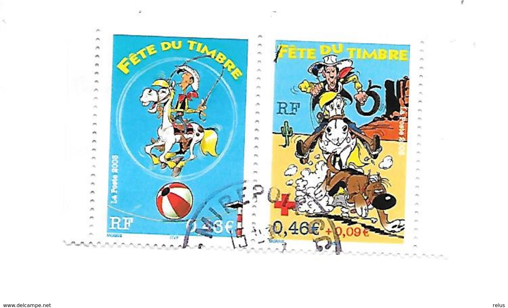 Fête Du Timbre Lucky Luke P3547A Oblitéré 2003 - Gebraucht