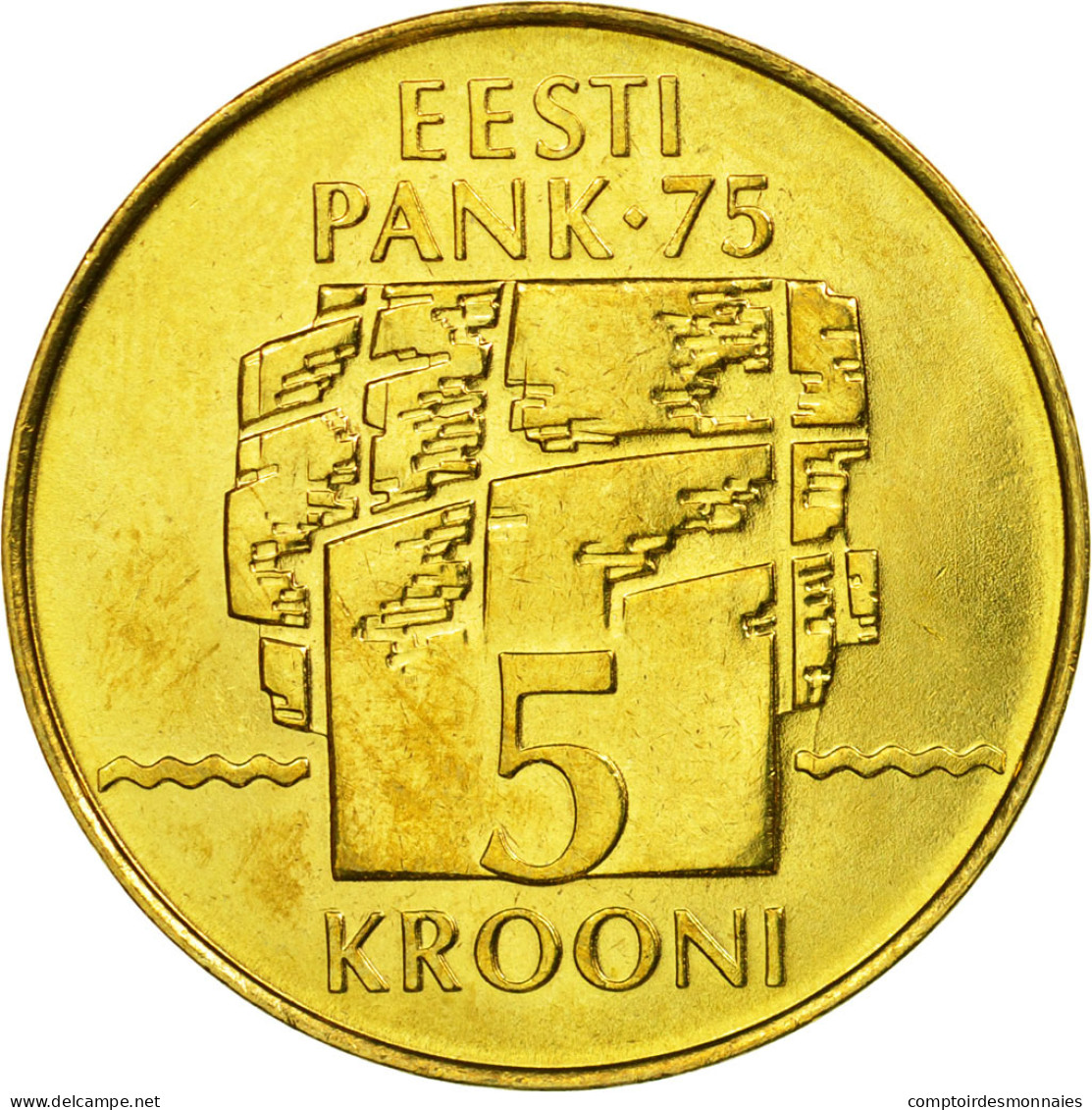 Monnaie, Estonia, 75th Anniversary - Bank Of Estonia, 5 Krooni, 1994, SUP - Estonia
