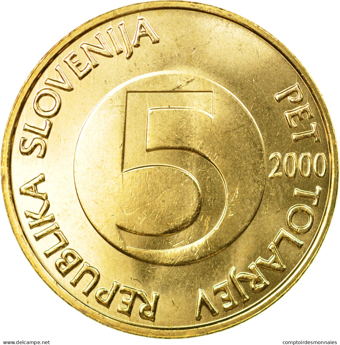 Monnaie, Slovénie, 5 Tolarjev, 2000, SPL, Nickel-brass, KM:6 - Slovénie