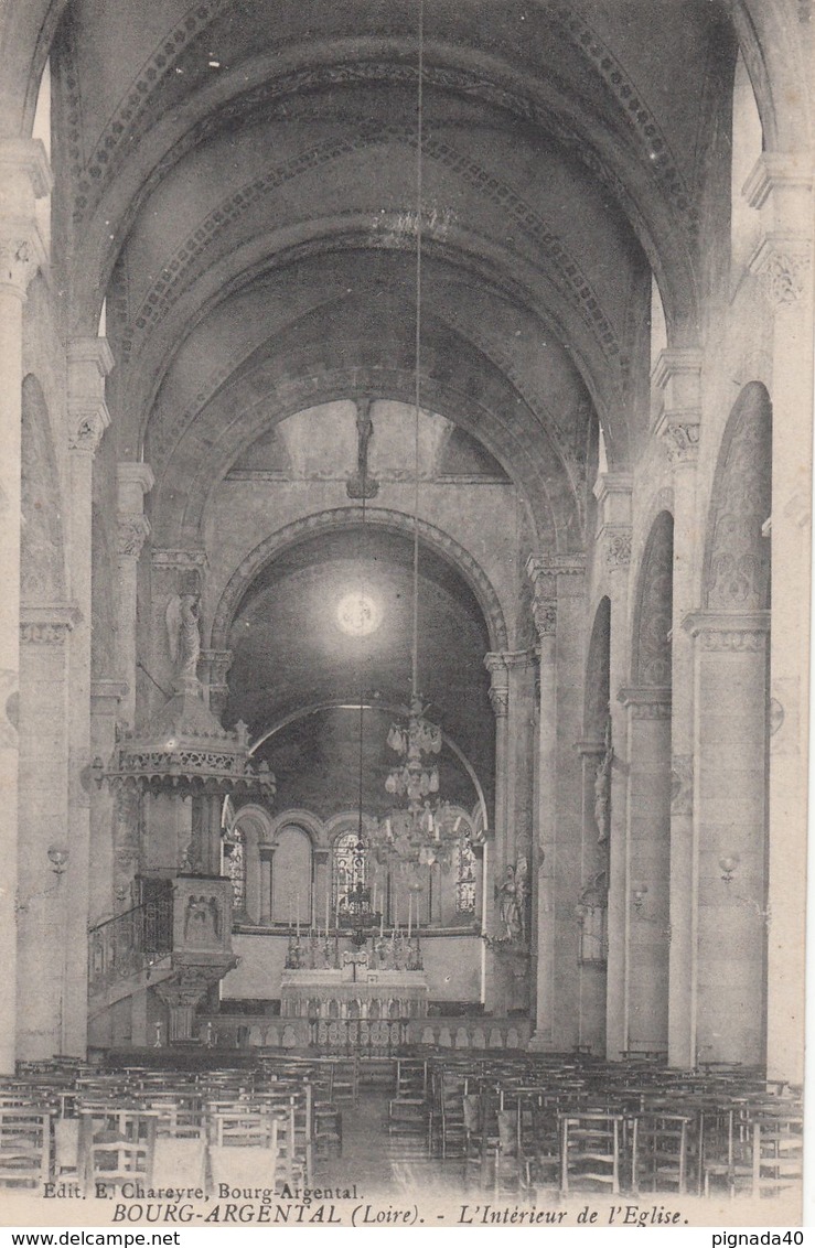 Cp , 42 , BOURG-ARGENTAL , L(Intérieur De L'Église - Bourg Argental