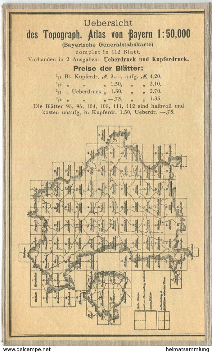 60 Dillingen West - Topographische Karte Von Bayern ( Bayerische Generalstabskarte) 1:50'000 43cm X 52cm Auf Leinen Gezo - Topographical Maps