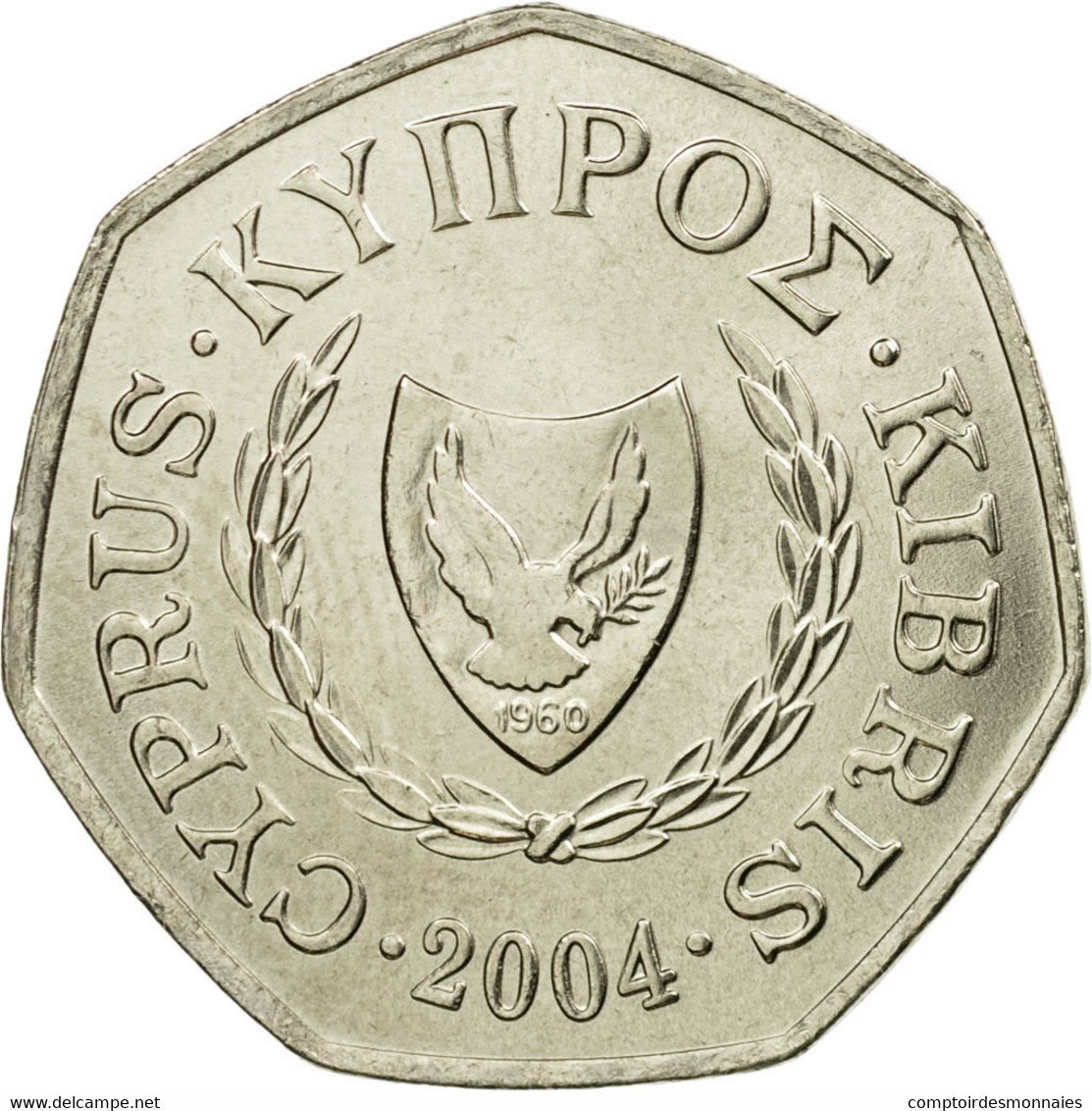 Monnaie, Chypre, Abduction Of Europa, 50 Cents, 2004, SPL, Copper-nickel, KM:66 - Cyprus