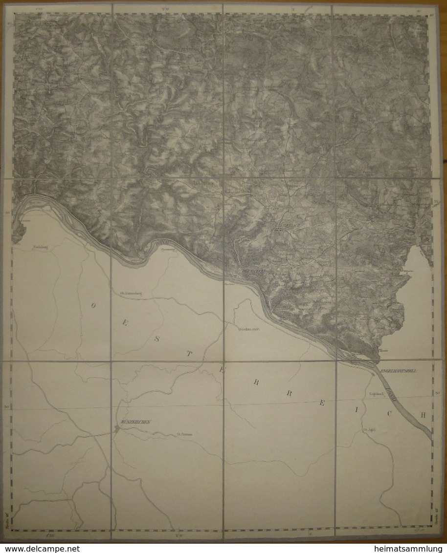 66 Wegscheid West - Topographische Karte Von Bayern ( Bayerische Generalstabskarte) 1:50'000 43cm X 52cm Auf Leinen Gezo - Topographical Maps