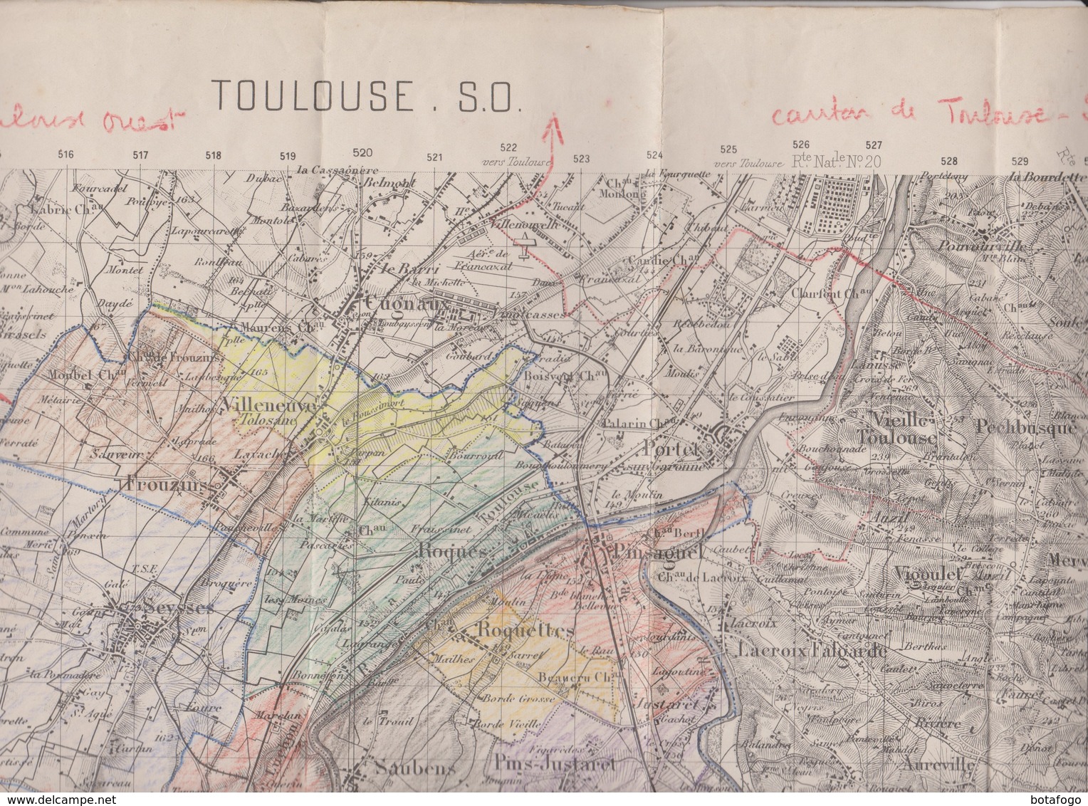 CARTE TOPOGRAPHIQUE TOULOUSE S.O - Cartes Topographiques