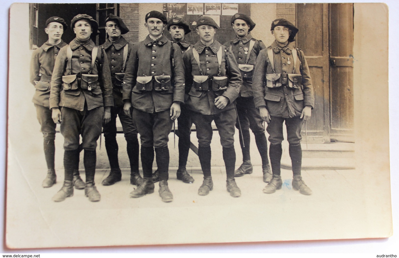 Belle Carte Photo 22 BCA Bataillon Chasseurs Alpins 8 Soldats Albertville ? - Régiments